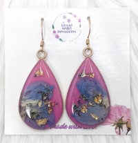 Image 3 of ORCHID PINK FLORAL DANGLES