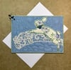 Custom Quilted Vintage Keepsake Postcard- Vintage Handkerchief Easter Bunny With Vintage Lace 2