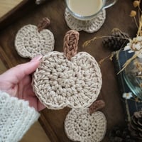 Image 1 of Neutral set of 4 pumpkin coasters