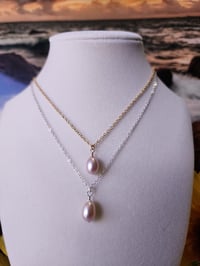 Image 4 of Lavender Pearl Sterling Silver | Gold-Filled Necklace | Bridal |Wedding Necklace