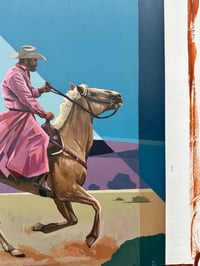 Image 3 of Lone Rider - 18x24" Acrylic on wood