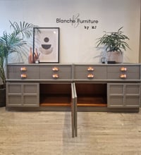 Image 3 of Mid Century Luxury Sideboard Nathan | Curved Teak Sideboard Railings Grey