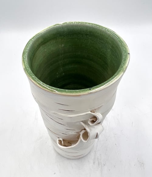 Image of Birch Vessel with Green Interior