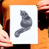 Fuzzy Black Cat Print