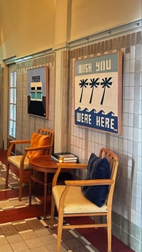 Wish You Were Here Handframed Artwork 