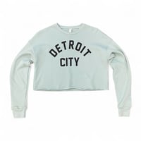 Women Dusty Blue Crop Swearshirt