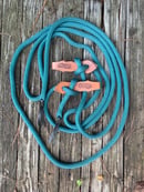 Image 2 of Teal Yacht Line Mecate with Tooled Slobber Straps
