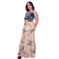 Image 3 of sand long wrap skirt 