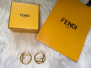 Image of Small F Hoop Earrings - (No box!)