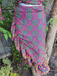 Image 4 of Pasha Co ord set top and frill wrap skirt - red and blue