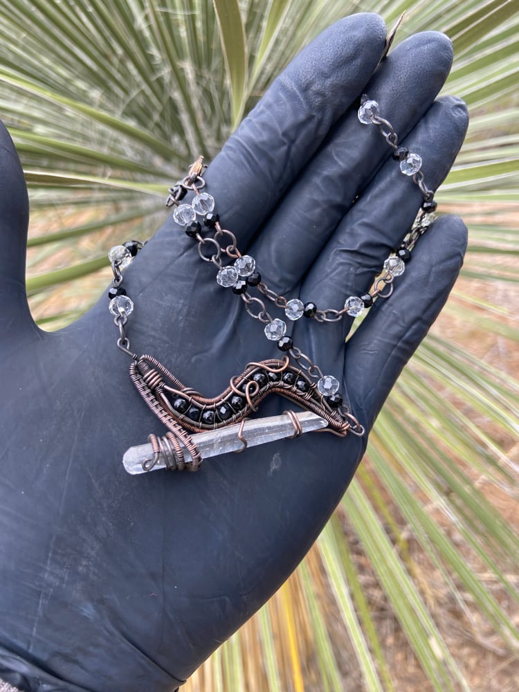 Image of Obsidian x Clear Quartz  