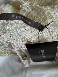 Image 4 of Vintage Y2K cream iridescent sequin crochet cami 