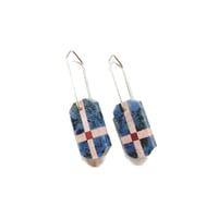 Image 1 of Dumortierite, Rhodonite & Jasper Earrings