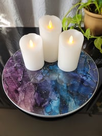 Image 2 of 14" Lazy Susan Turntable Epoxy Resin Art 'The Moon'