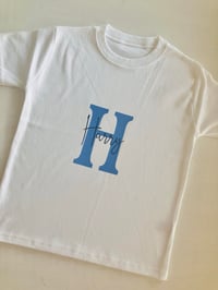 Image 1 of initial tee blue 