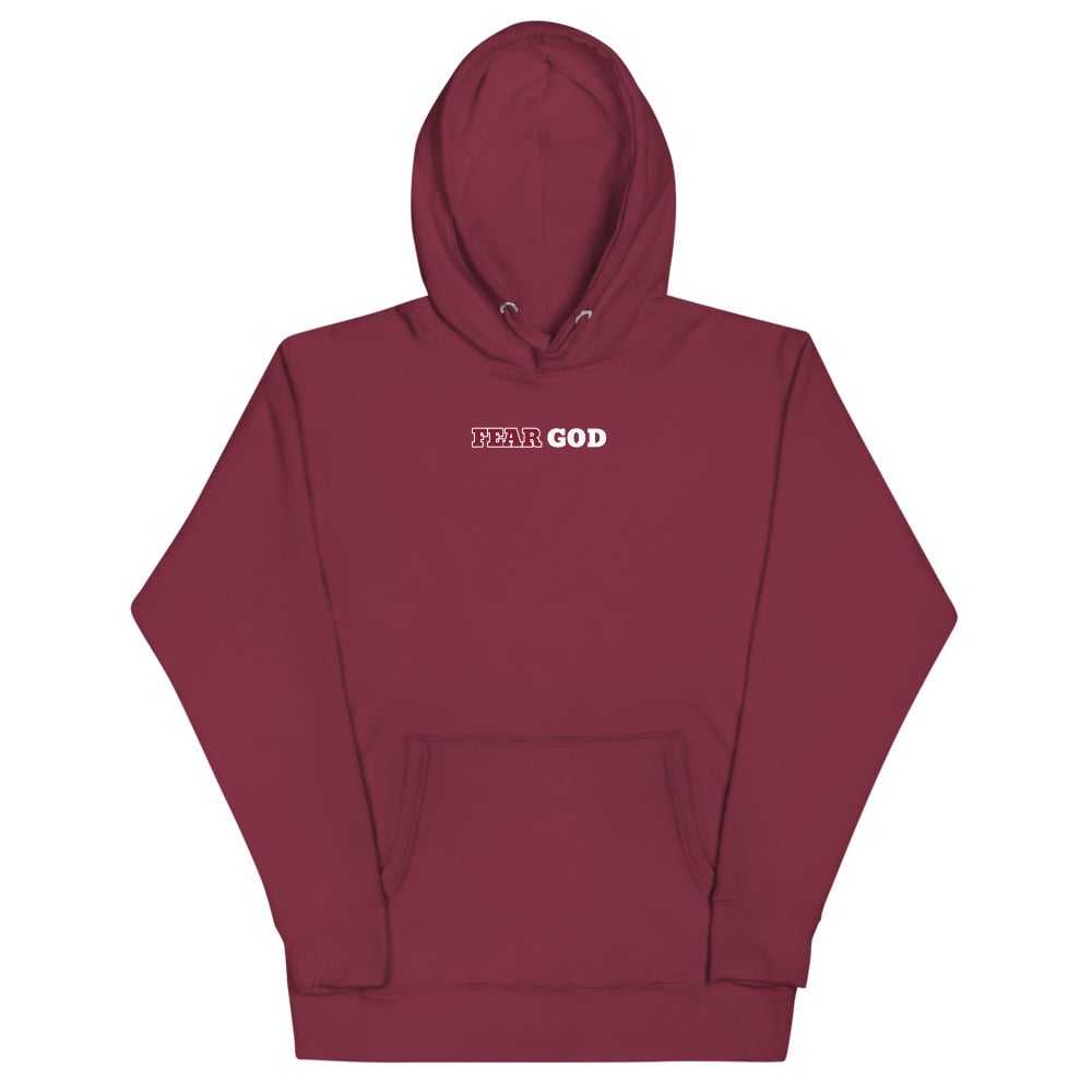 Image of Fear God Unisex Hoodie (Maroon Red)