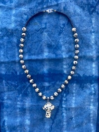 Dalmatian jasper mushroom necklace 
