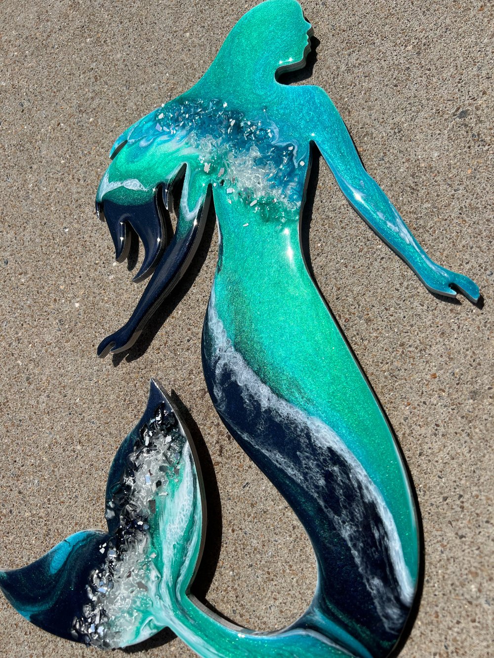 Image of Green/Blue Resin Mermaid 