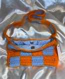 Image 2 of Blue and orange checkerboard bag 