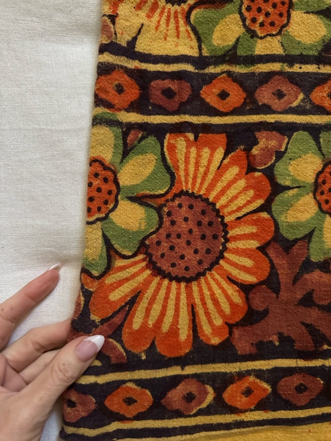 late 1960s India hand blocked batik cotton gauze maxi dress