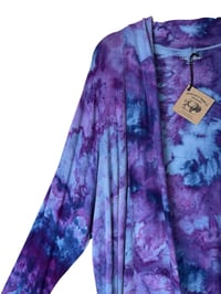 Image 4 of 2X PLUS Jersey Knit Open Cardigan in Purple Haze Watercolor