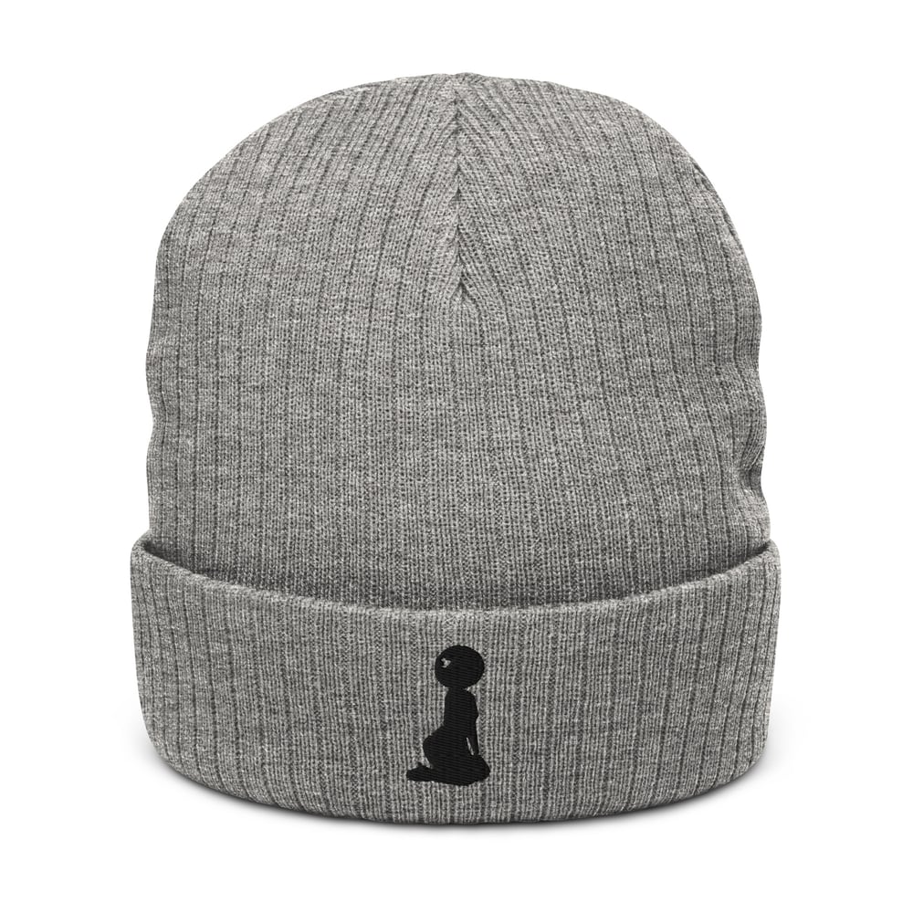 Image of LOGO Ribbed knit beanie