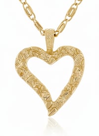 Image 2 of 18” Heart Nugget Necklace – 14k Gold Plated, Necklace for Women