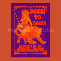 Image 2 of Born To Raise Hell A4 Print - Purple 