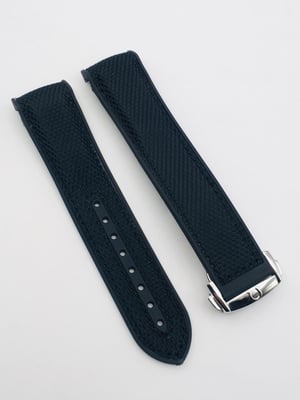 Image of 20mm-22mm black Nylon silicone Rubber Watch Strap Band,Omega seamaster Planet Ocean.