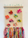Rainbow popcorn. Woven wall hanging.