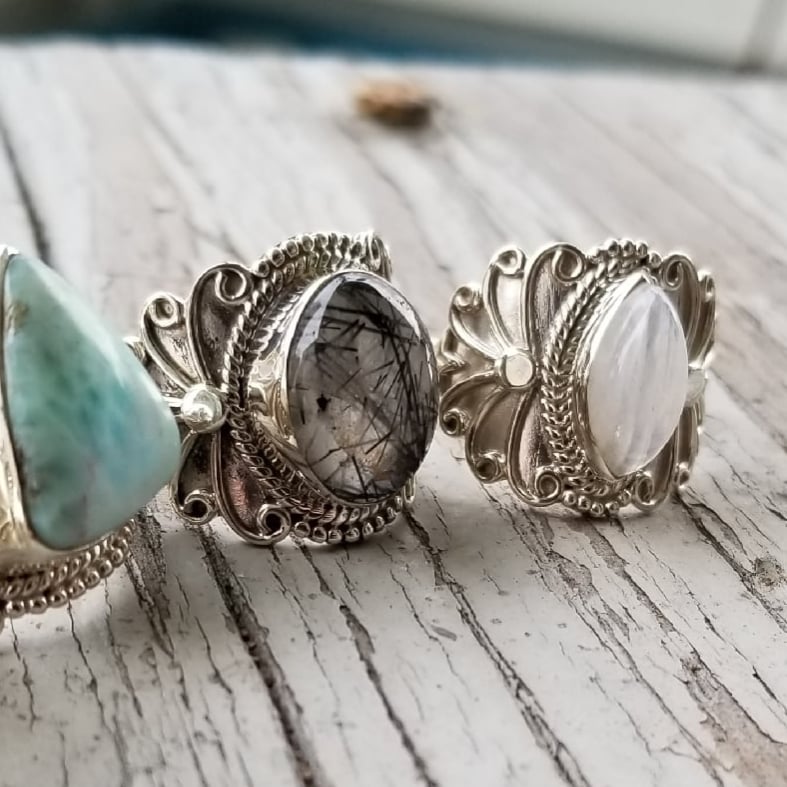 Image of Oklahoma Ring - Moonstone Marquise in Sterling Silver