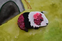 Image 3 of SECONDS- Guinea pig brooch - 	 black pink