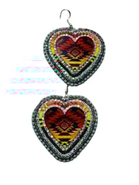 Image 3 of Fire Heart Earrings 