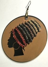 Image 2 of The Color of Black Acrylic Rhinestone Earrings | 3” Hand-Painted Sublimation