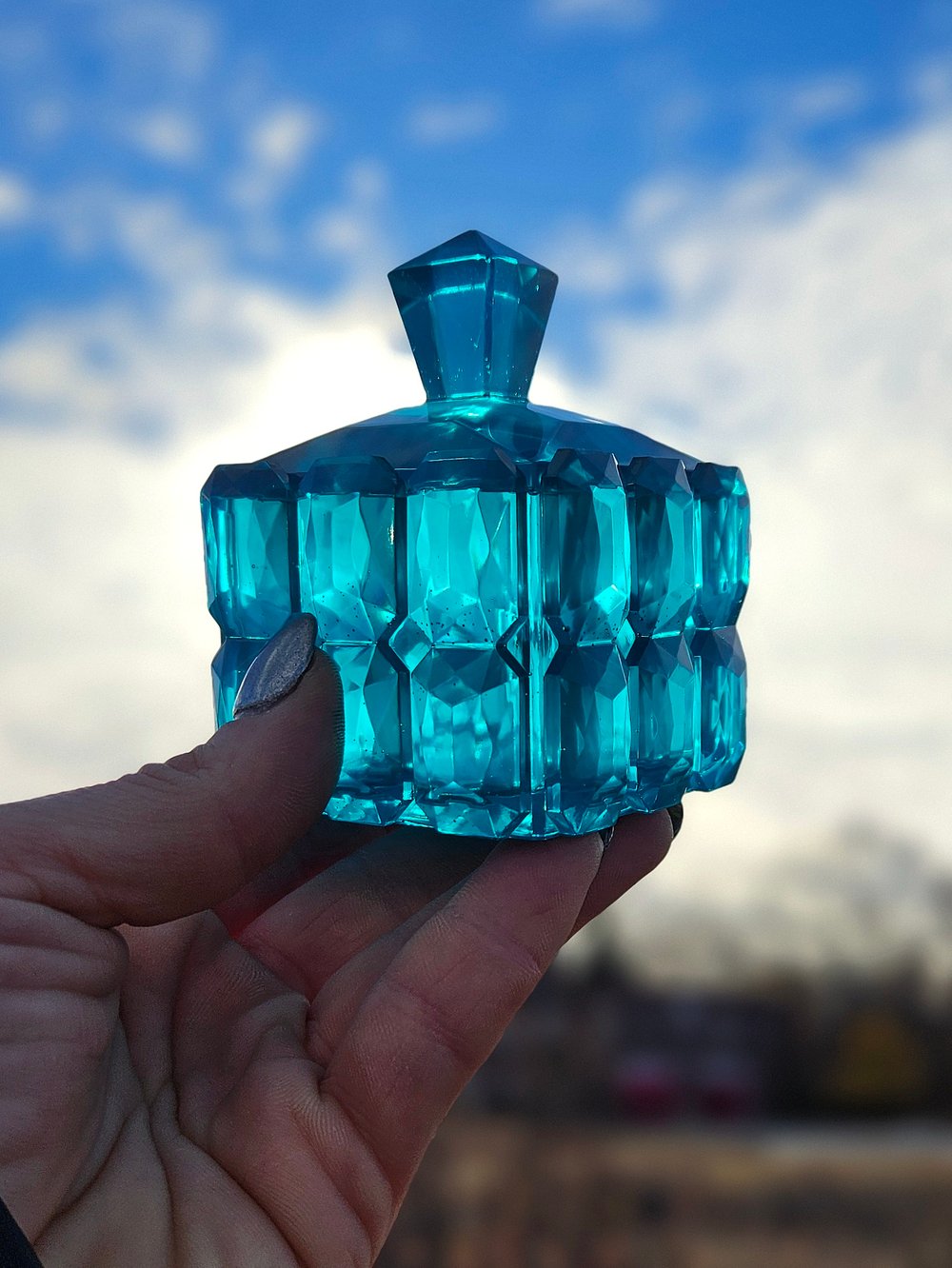 Image of Turquoise Square Box/ Lantern