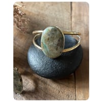 Image 2 of Solid Brass Seraphinite Ring and Cuff Set