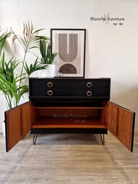 Image 7 of Curved sideboard in Black with Walnut Drawers by Nathan