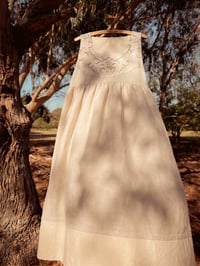 Image 3 of Linen and Lace Midi Dress Large Aus 14-16
