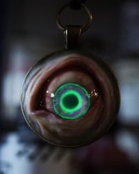 Image 7 of Glowing Oculus, Eyeball flat back pendant OOAK