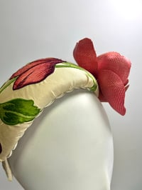 Image 4 of Floral silk embroidered fabric covered bandeau  