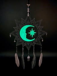 Image 2 of Glow In The Dark Moon Star Dreamcatcher