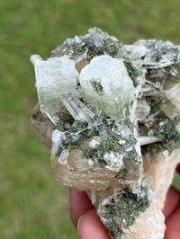 Image 3 of Green Apophyllite, Scolecite & Stilbite Specimen | India #3040