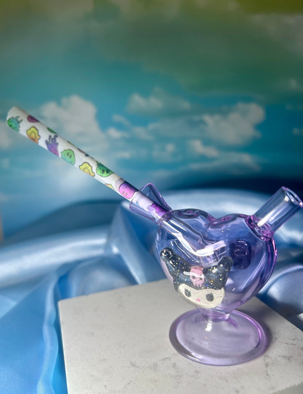 Kuromi bubbler 💜 w free smiley cone 