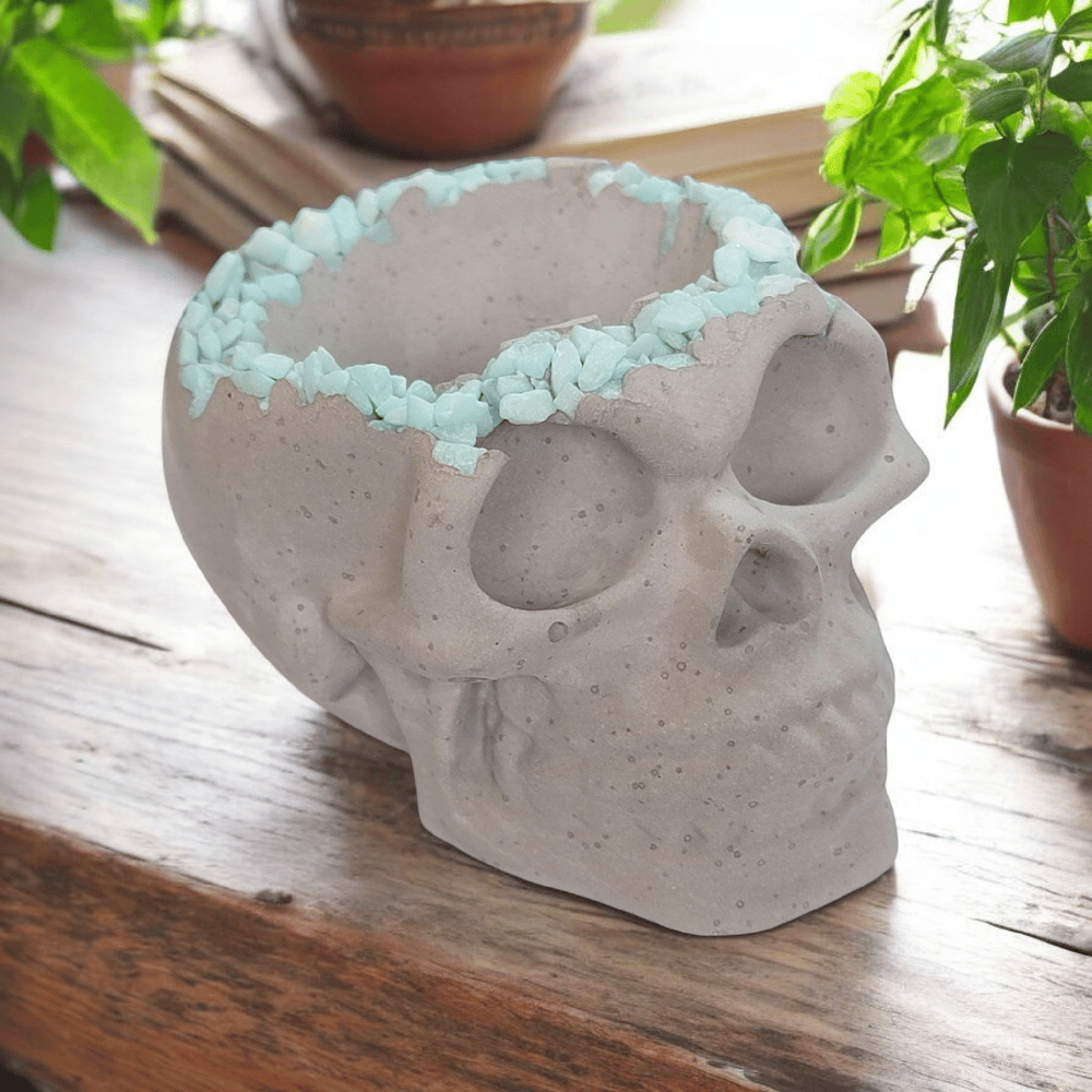 Image of Cement Skull Mini Planter 2