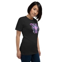 Image 6 of Pink Purple and Aquamarine Baphomet Goat Head Unisex t-shirt