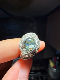 Image 1 of Abalone shell sterling silver ring