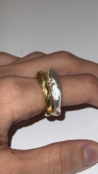 Image 3 of Silver & Gold Stacking Rings Set