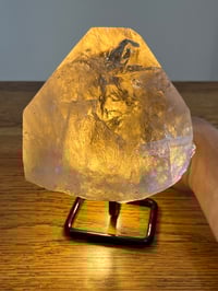Image 8 of Smoky Quartz Natural Point With Rainbows On Stand #1456