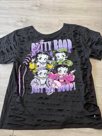 Xlarge Betty purple off shoulder lace destroyed 