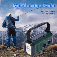 Image 2 of Solar Hand Crank Emergency Radio – AM/FM, LED Flashlight, Power Bank, SOS Alarm, Portable
